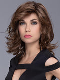 ALIVE by ELLEN WILLE in CHOCOLATE ROOTED - 830.6 | This shoulder length wig is incredibly flattering with all over layers and a slight flip which flatters any face shape